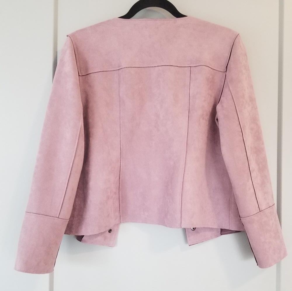 Chico's Purple Faux Suede Jacket Size 0P U.S. Size 4/6P - Picture 6 of 10